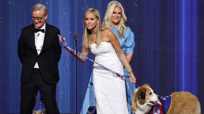 Ainsley Earhardt speaking on stage at the 2024 Patriot Awards