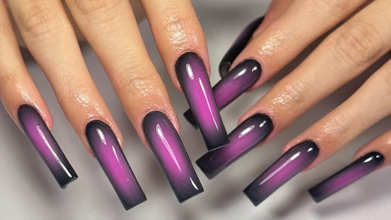 White airbrush tip Acrylic  Airbrush nails, White tip nails