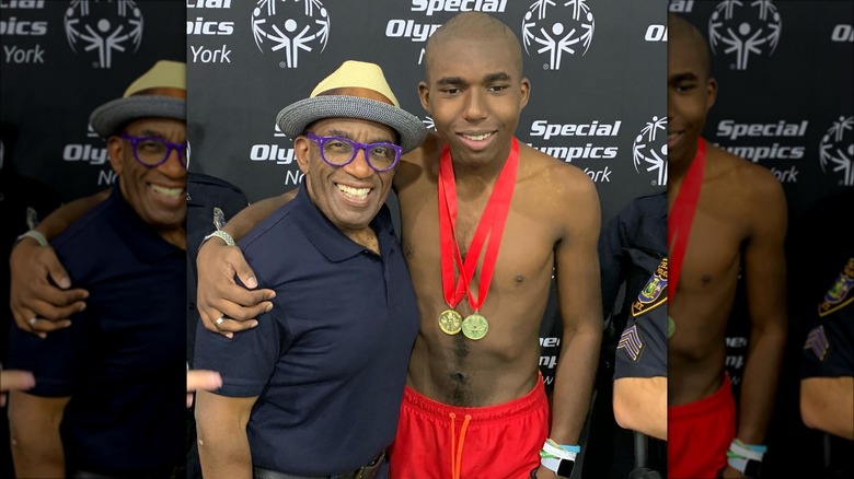 Al Roker and his son Nick at the Special Olympics