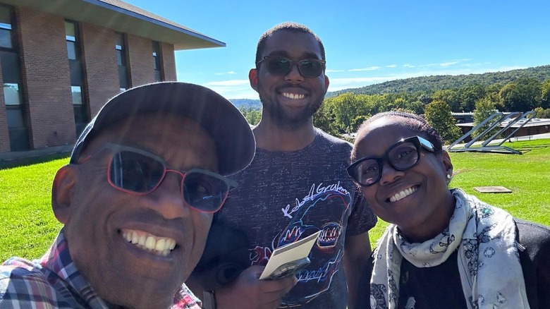 Al Roker selfie with wife and son 