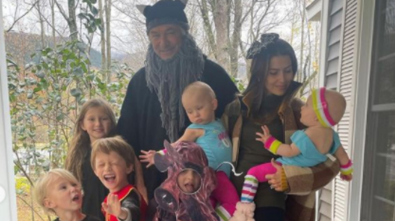 Alec and Hilaria Baldwin and their kids in Halloween costumes