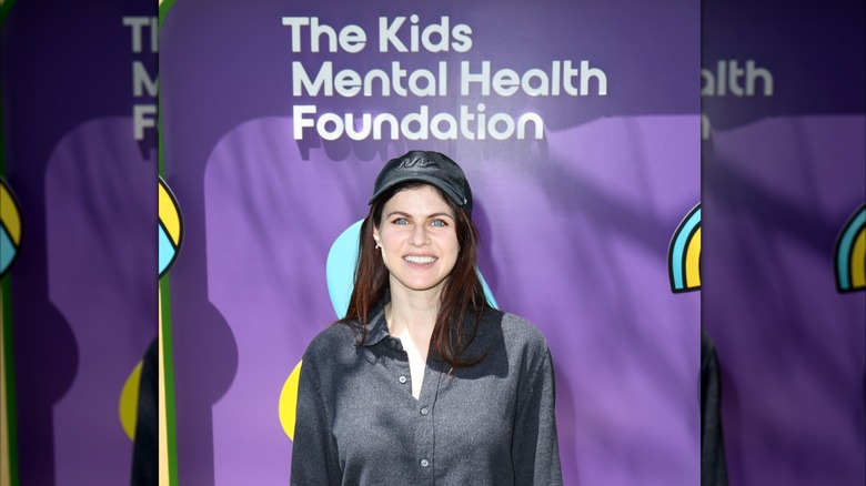 Alexandra Daddario poses at event for the Kids' Mental Health Foundation