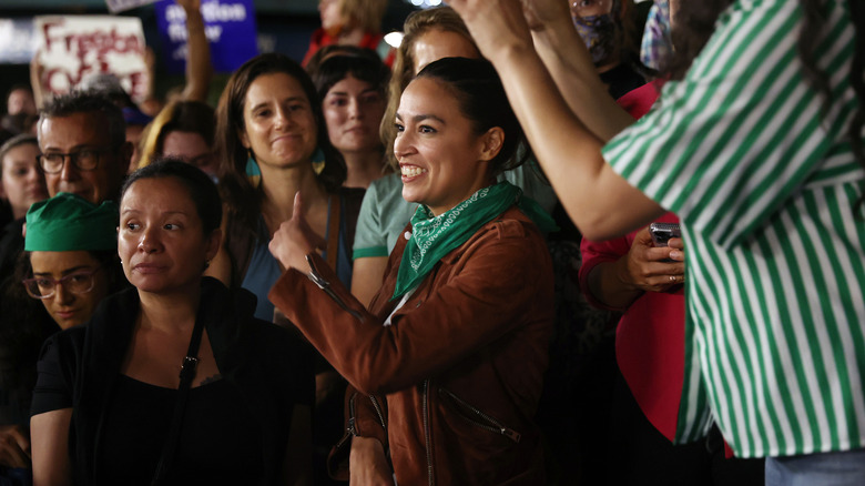 Alexandria Ocasio-Cortez outside Union Square