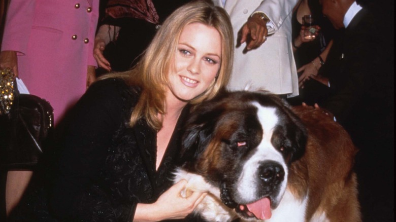 Alicia Silverstone with dog