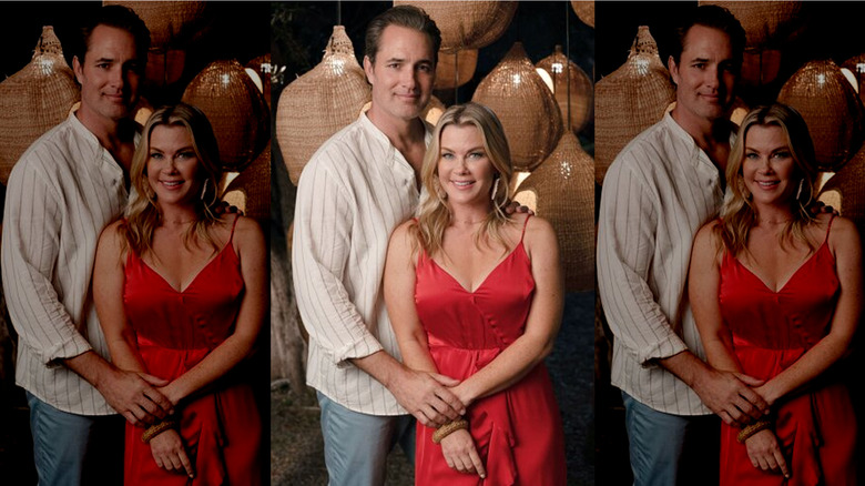 Hallmark's Victor Webster and Alison Sweeney smiling