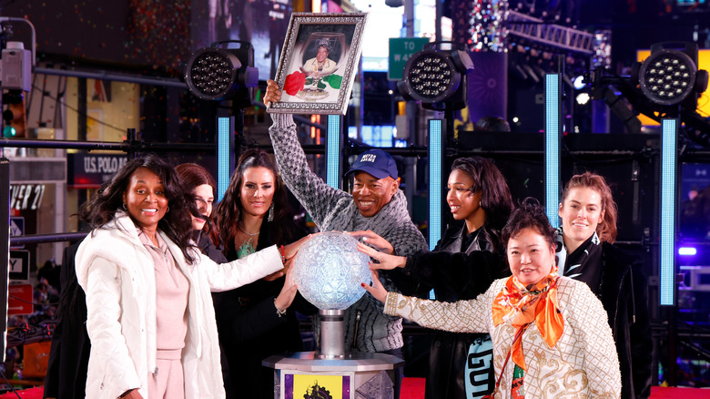 Eric Adams and Tracey Collins in Times Square for New Years