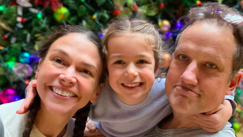 Sutton Foster and Ted Griffin with daughter Emily