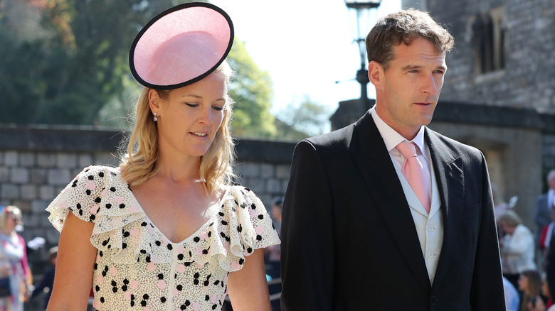 Lady Edwina Grosvenor and Dan Snow posing 