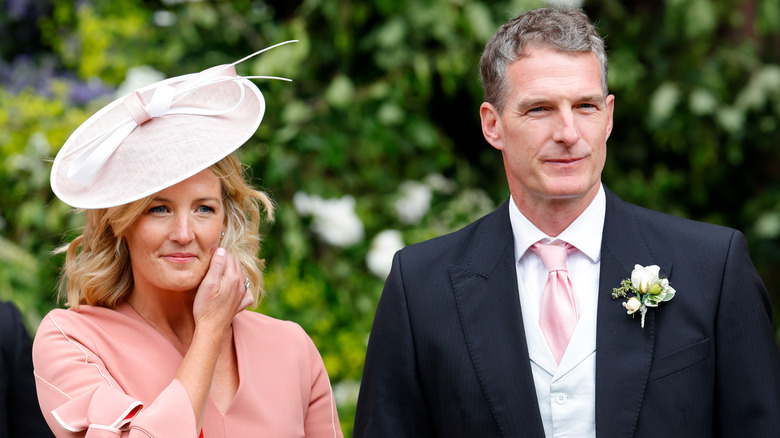 Lady Edwina Grosvenor and Dan Snow posing 