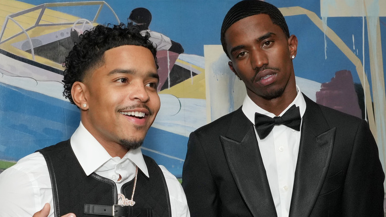 King Combs smiling, Justin Combs looking at camera