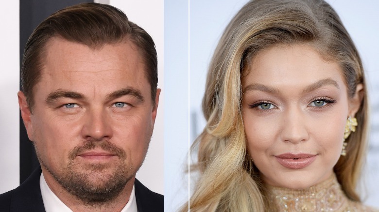 Leonardo DiCaprio and Gigi Hadid posing at events