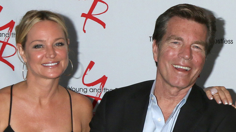 Sharon Case and Peter Bergman smiling