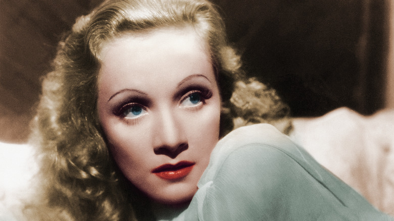 Marlene Dietrich colorized photo