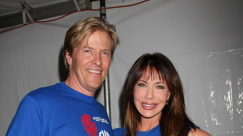 Jack Wagner and Hunter Tylo smiling