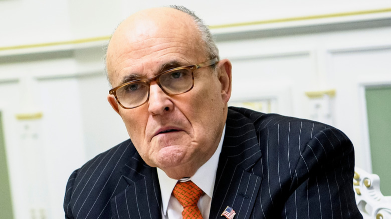 Rudy Giuliani staring