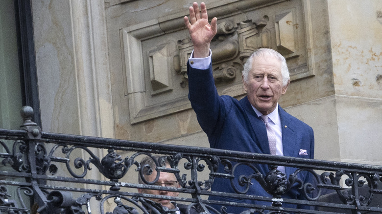 King Charles waving