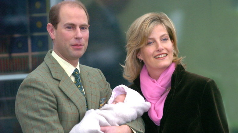 Prince Edward and Sophie with baby Louise