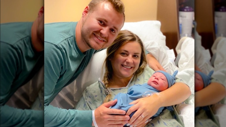 Jedidiah and Katey Duggar with baby