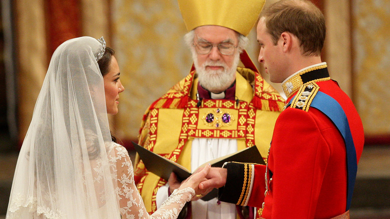 Princess Catherine and Prince William saying their vows 