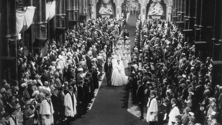 Guests at the wedding of Princess Margaret and Antony Armstrong-Jones