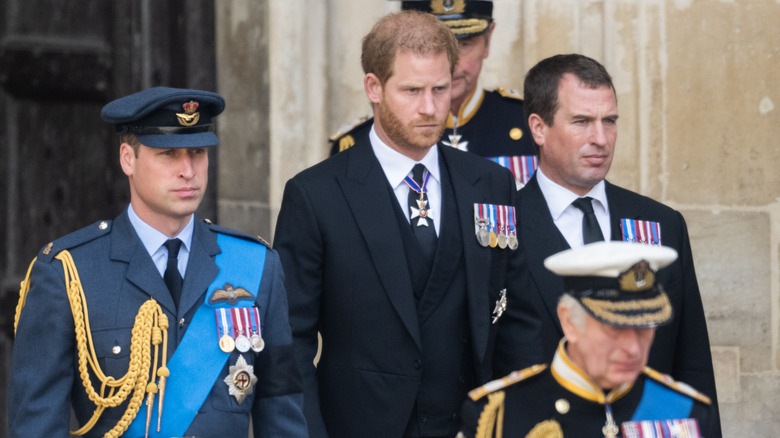 Prince Harry frowning