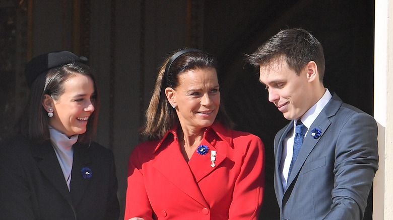 Pauline Ducruet, Princess Stephanie, and Louis Ducruet on Monaco's National Day in 2018