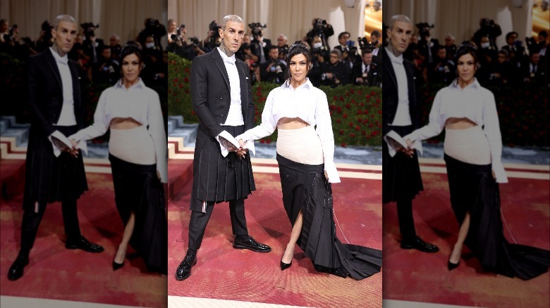 Kourtney Kardashian and Travis Barker at the 2022 Met Gala