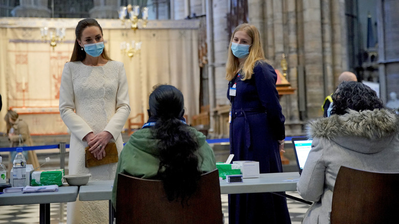 Kate Middleton at COVID-19 vaccination center