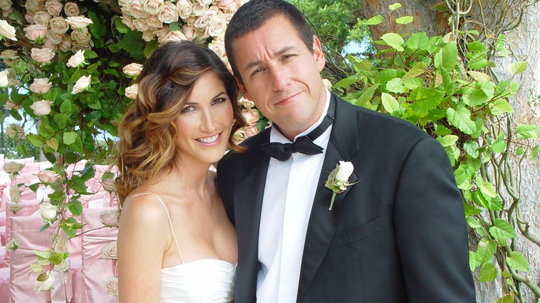 Jackie and Adam Sandler on their wedding day