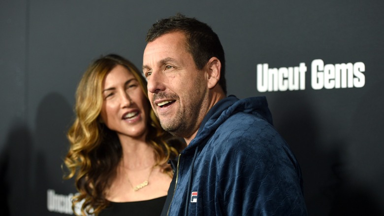 Jackie and Adam Sandler at the Uncut Gems premiere