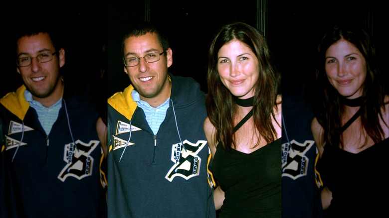 Adam Sandler and Jackie Sandler smiling at an event