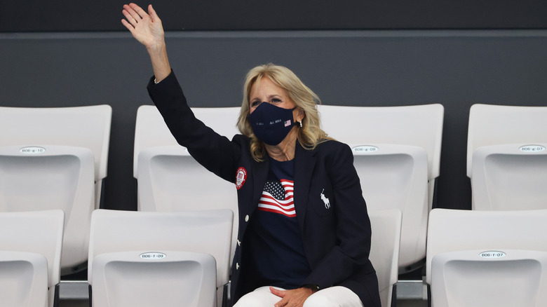 Jill Biden waving