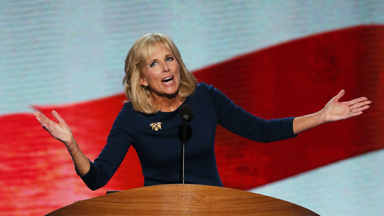 Jill Biden delivering a speech