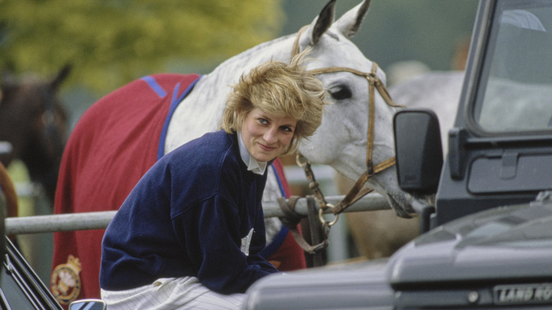 Princess Diana with a horse