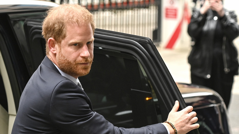 Prince Harry arrives at High Court