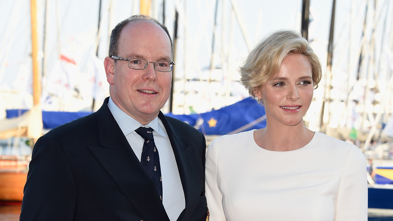 Prince Albert and Charlene at yacht club