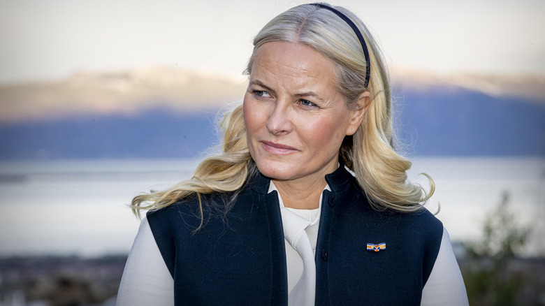 Princess Mette-Marit frowning