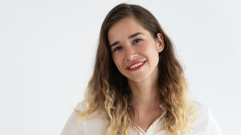 Woman with wavy hair