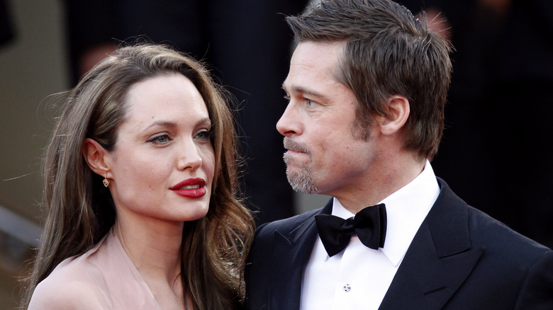 Brad Pitt looks one way, Angelina Jolie looks another