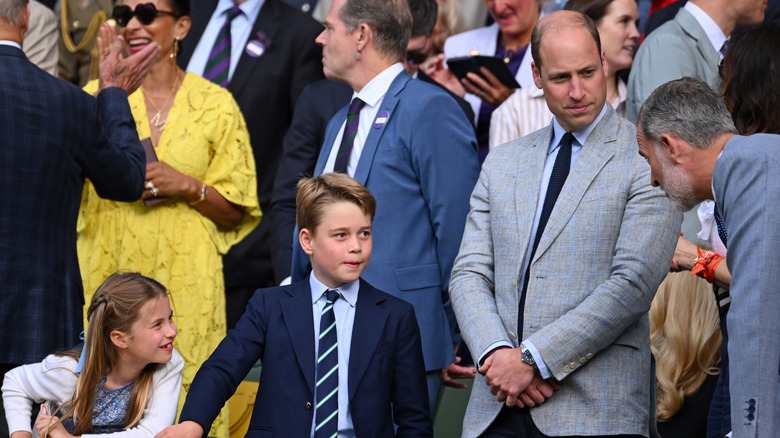 Prince George, Princess Charlotte, Prince William and King Felipe 