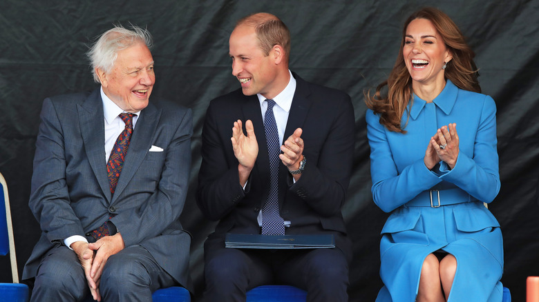 Sir David Attenborough and Price William and Princess Kate 