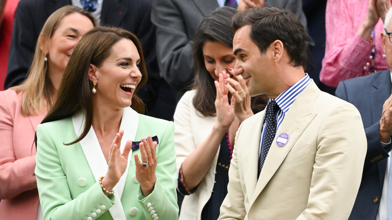 Kate Middleton and Roger Federer at Wimbledon 