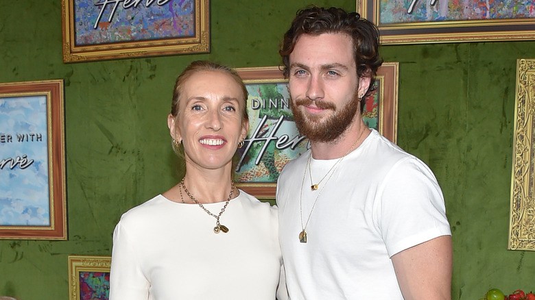 Aaron and Sam Taylor-Johnson smiling