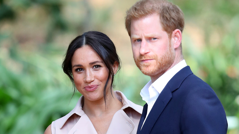 Meghan Markle and Prince Harry together outdoors 