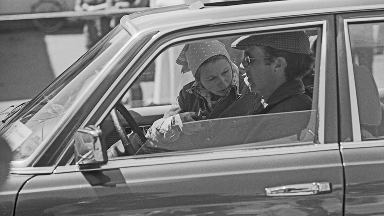 Princess Anne and Mark Phillips in car 
