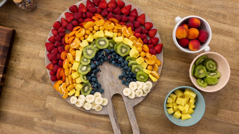 Rainbow fruit platter on "With Love, Meghan"