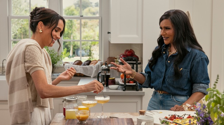 Meghan Markle and Mindy Kaling in the kitchen together for an episode of "With Love, Meghan"