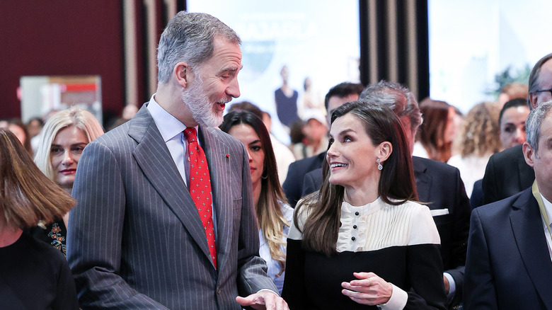 King Felipe and Queen Letizia talking