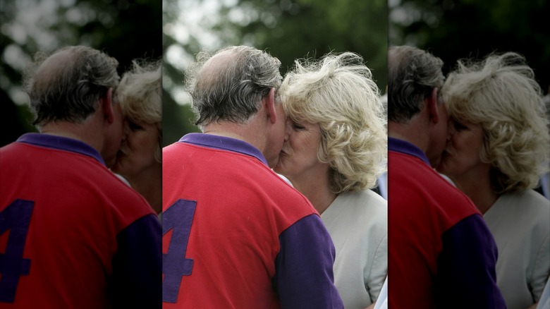 King Charles and Queen Camilla kissing