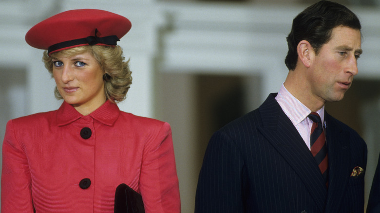 Charles, Diana backs turned